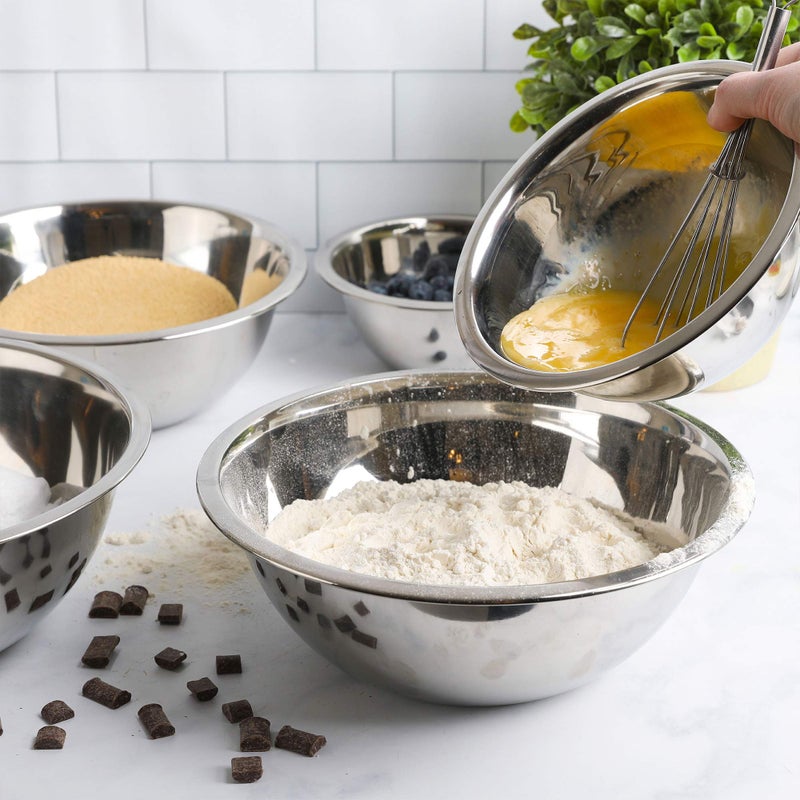 WHYSKO Meal Prep Stainless Steel Mixing Bowl (5-Piece Set) Home, Refrigerator, and Kitchen Food Storage Organizers | Ecofriendly, Heavy Duty, No Lids - Image 5